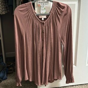 Dusty pink long sleeve blouse